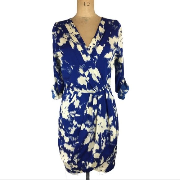 Yumi Kim Alexis Wrap Dress in Navy Splash Size M - Picture 2 of 2
